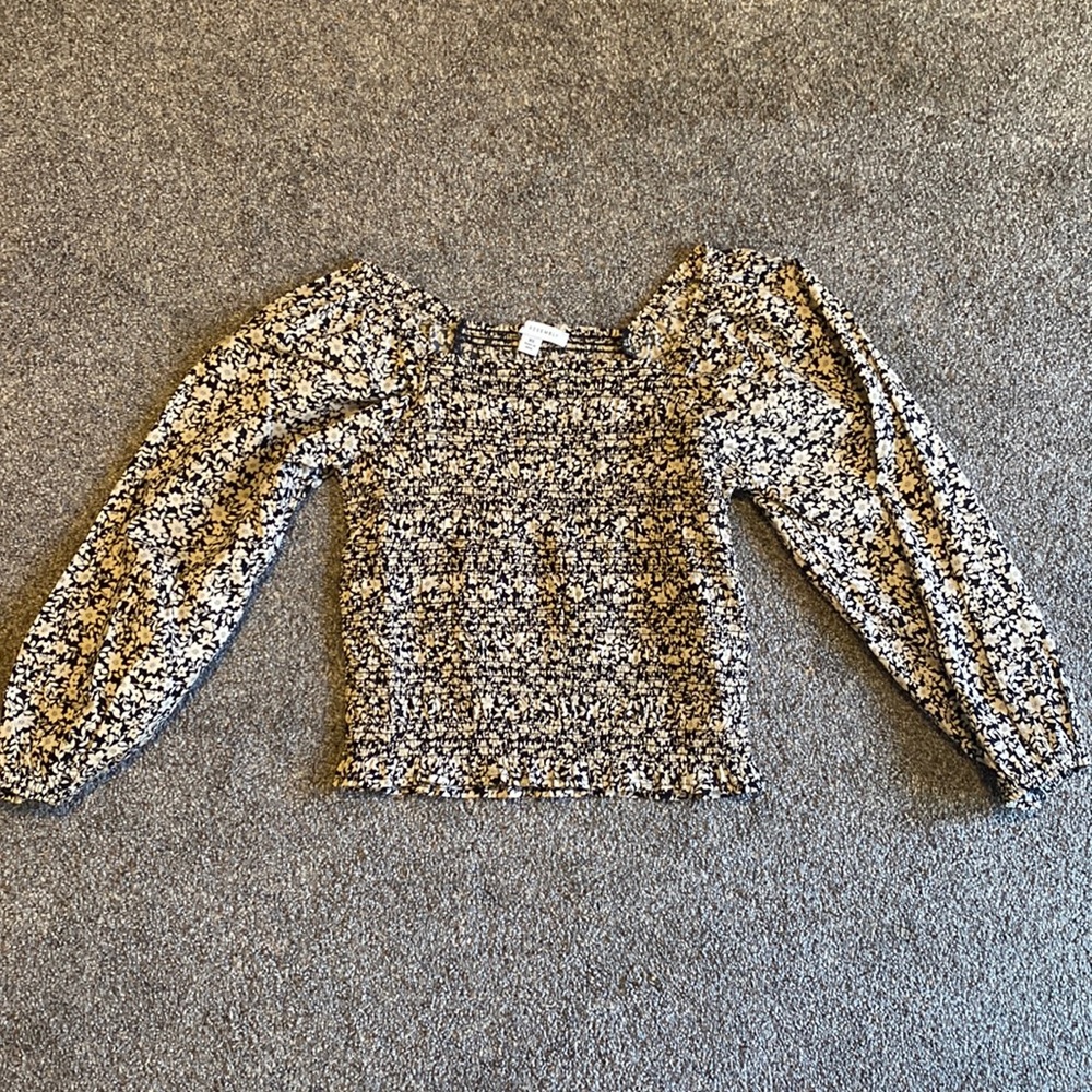 Smocked square neck top
